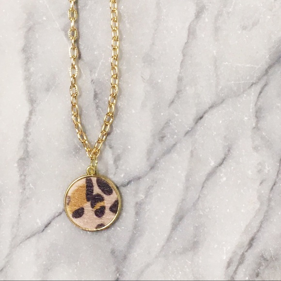 Jewelry - Leopard Fuzzy Long Chain Necklace Gold New